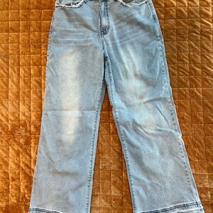 Distressed Frayed Wide Leg Jeans